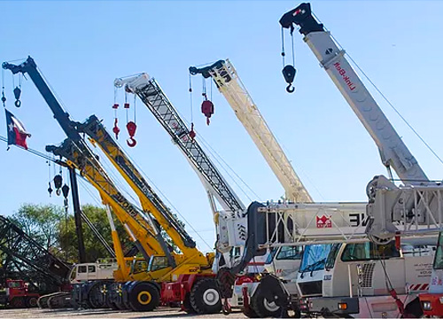 truck cranes on sales lot